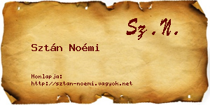 Sztán Noémi névjegykártya